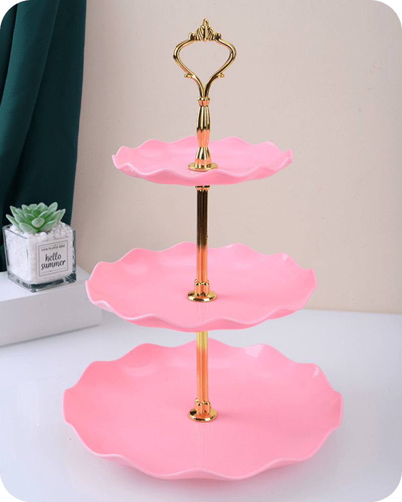 Pink 3-Tier Dessert Stands (4 pcs)