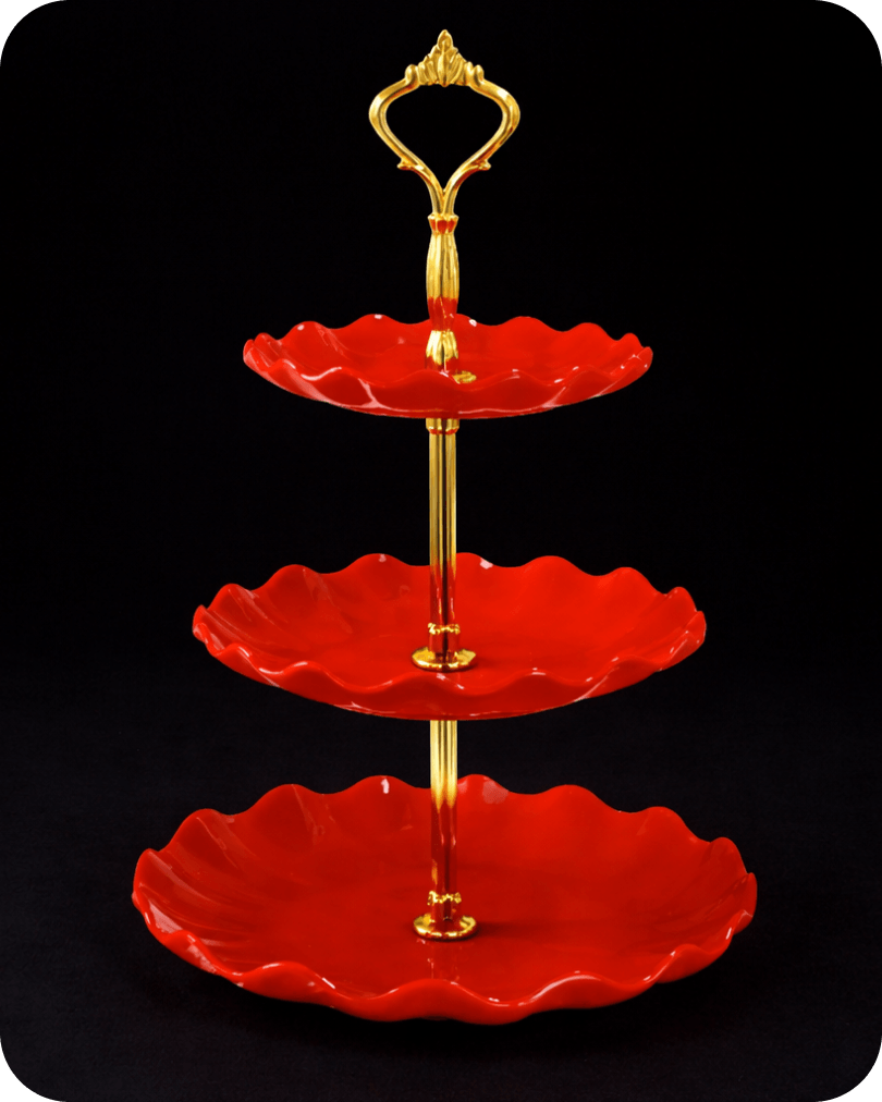Red 3-Tier Dessert Stands (2 pcs)