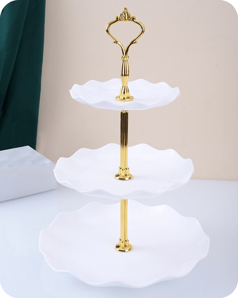 White 3-Tier Dessert Stands (4 pcs)